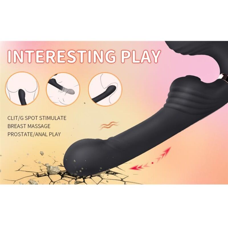 Nalone-Allow Doppio vibratore con rotazione e spinta Nero · Vibratori (imaginea 6)