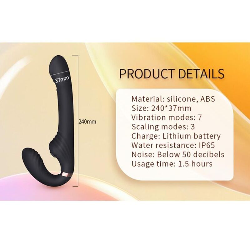 Nalone-Allow Doppio vibratore con rotazione e spinta Nero · Vibratori (imaginea 8)