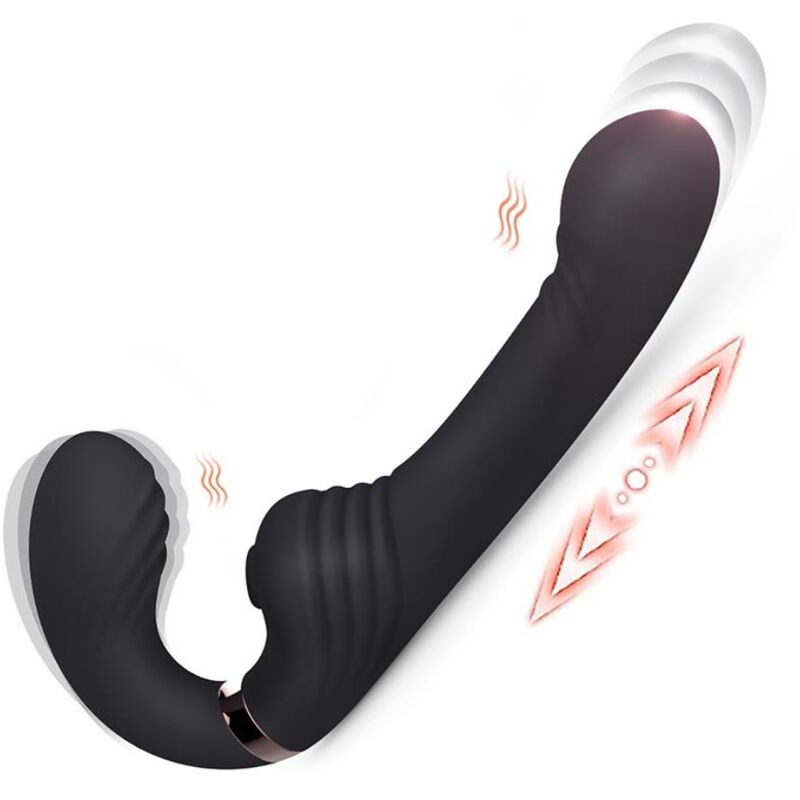 Nalone-Allow Doppio vibratore con rotazione e spinta Nero · Vibratori
