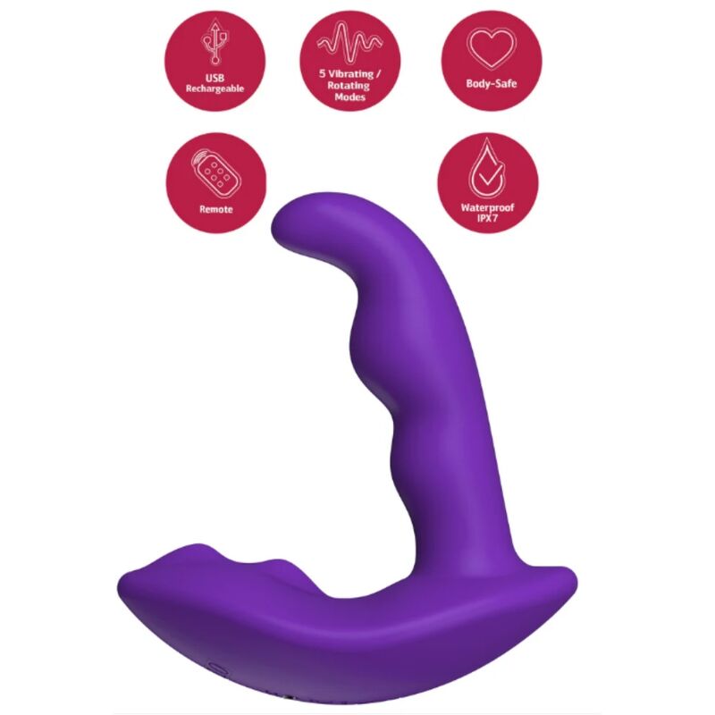 She.E.O-Stimolatore anale rotante con telecomando Viola · Giocattoli anali (immagine 4)