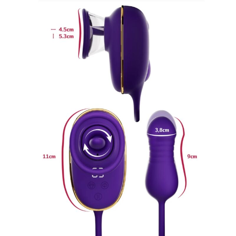 She.E.O-Stimolatore Clitoride Licking con Stimolatore Anale Viola · Giocattoli anali (imaginea 2)