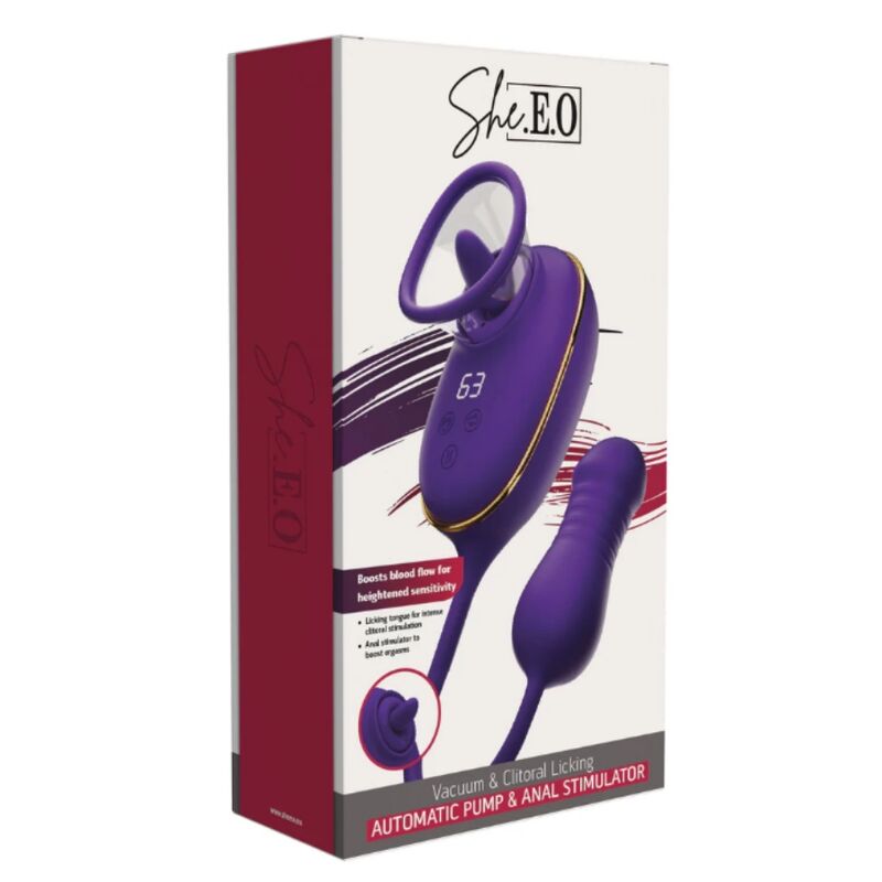 She.E.O-Stimolatore Clitoride Licking con Stimolatore Anale Viola 5 She.E.O-Stimolatore Clitoride Licking con Stimolatore Anale Viola · Giocattoli anali (imaginea 5)