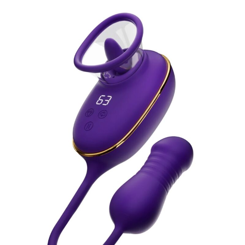 She.E.O-Stimolatore Clitoride Licking con Stimolatore Anale Viola · Giocattoli anali