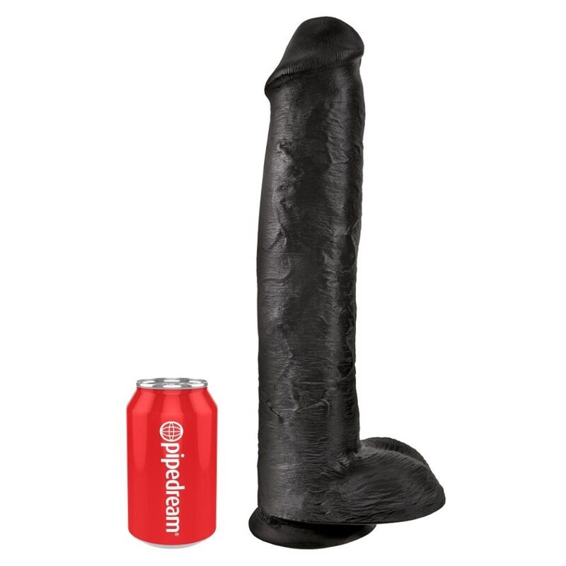 King Cock-Dildo realistico con testicoli 38 cm Nero — PIPEDREAMS · Dildo & Stimolatori