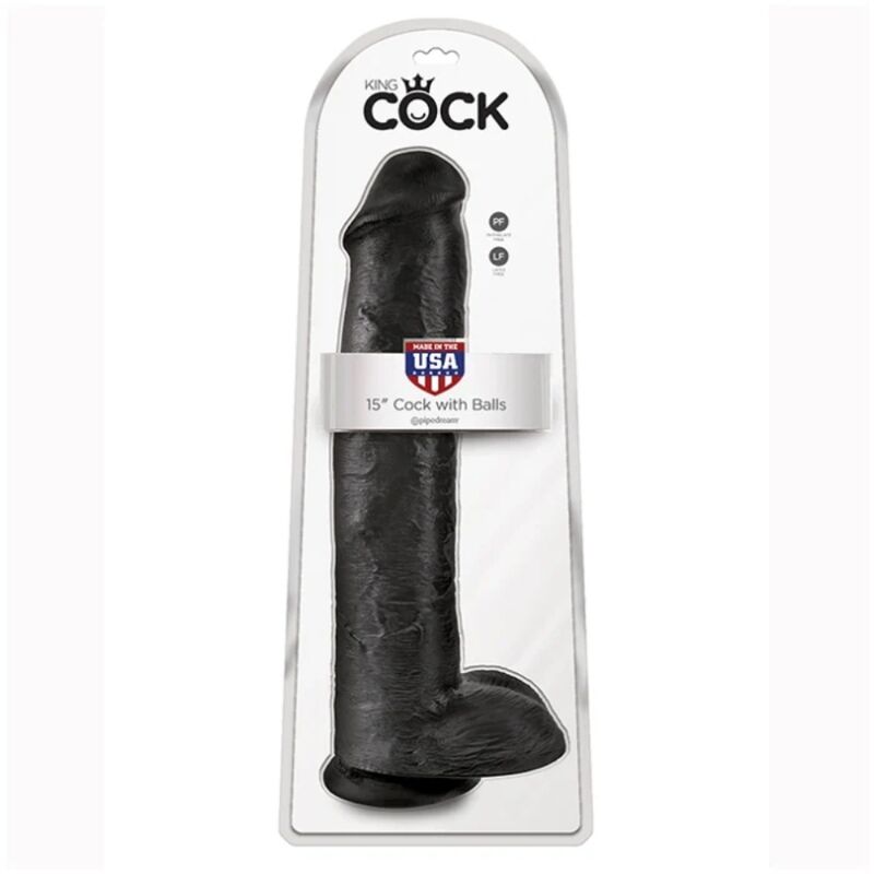 King Cock-Dildo realistico con testicoli 38 cm Nero — PIPEDREAMS · Dildo & Stimolatori (imaginea 4)
