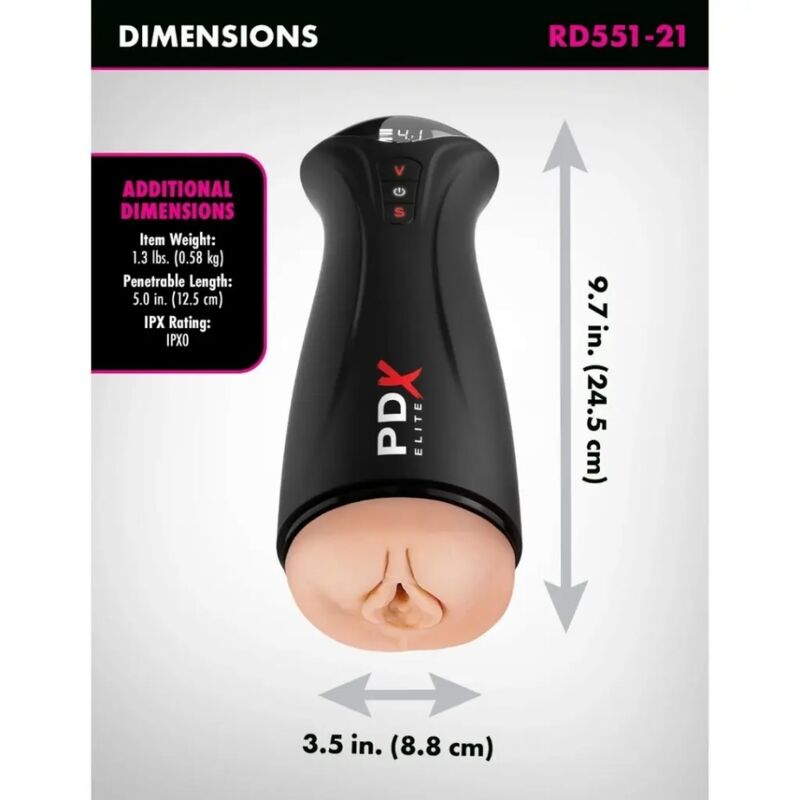 PDX Elite-Fap-Gasm Masturbatore con Suzione e Vibrazione 6 PDX Elite-Fap-Gasm Masturbatore con Suzione e Vibrazione — PIPEDREAMS · Masturbatori (immagine 6)