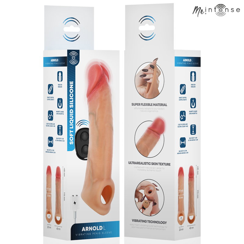 Mr Intense-Arnold L Guaina Vibratore Pene con Telecomando — MR. INTENSE · Anelli & Guaine per pene (immagine 3)