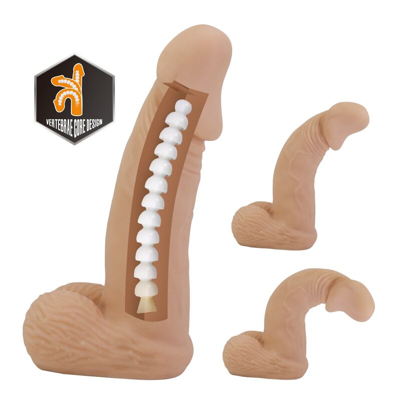 Pretty Love-Zane Strap-on con Dildo Flessibile 17 cm Naturale · Strap-on & Imbracature (imaginea 4)