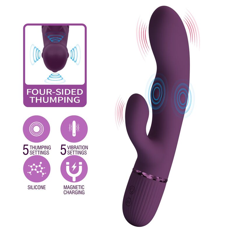 Pretty Love-Zach vibratore coniglio con movimento di spinta Viola · Vibratori (imaginea 8)