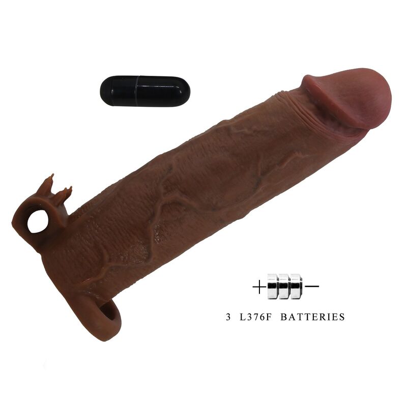 Pretty Love-Xerxes Guaina Vibratore per Pene 22 cm Marrone · Giocattoli anali (imaginea 7)