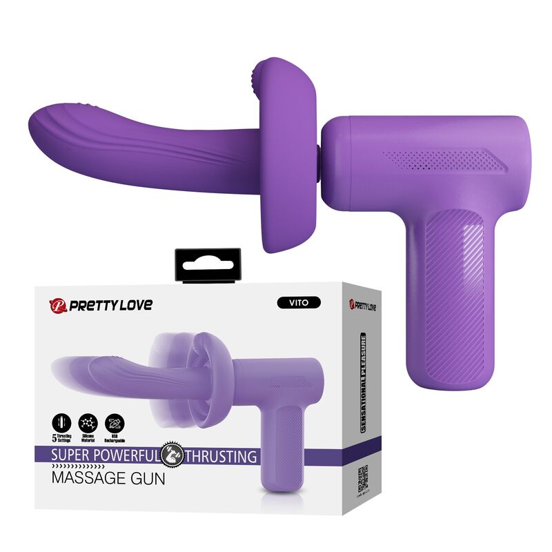 Pretty Love-Vito Pistola da massaggio con spinta Viola · Vibratori
