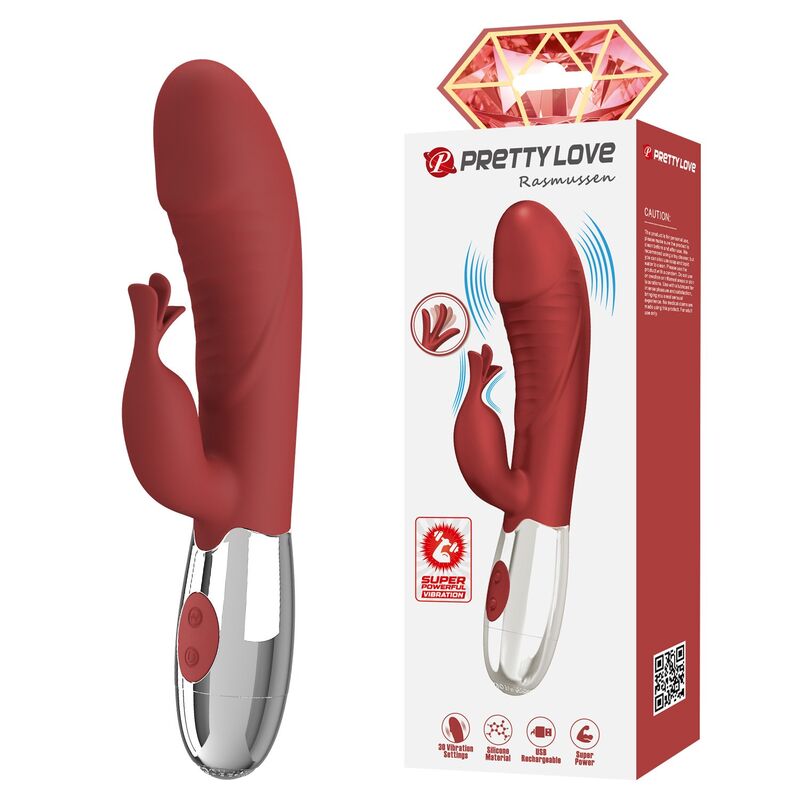 Pretty Love-Rosewood Vibrator Rabbit 30 Funzioni Rosso · Vibratori