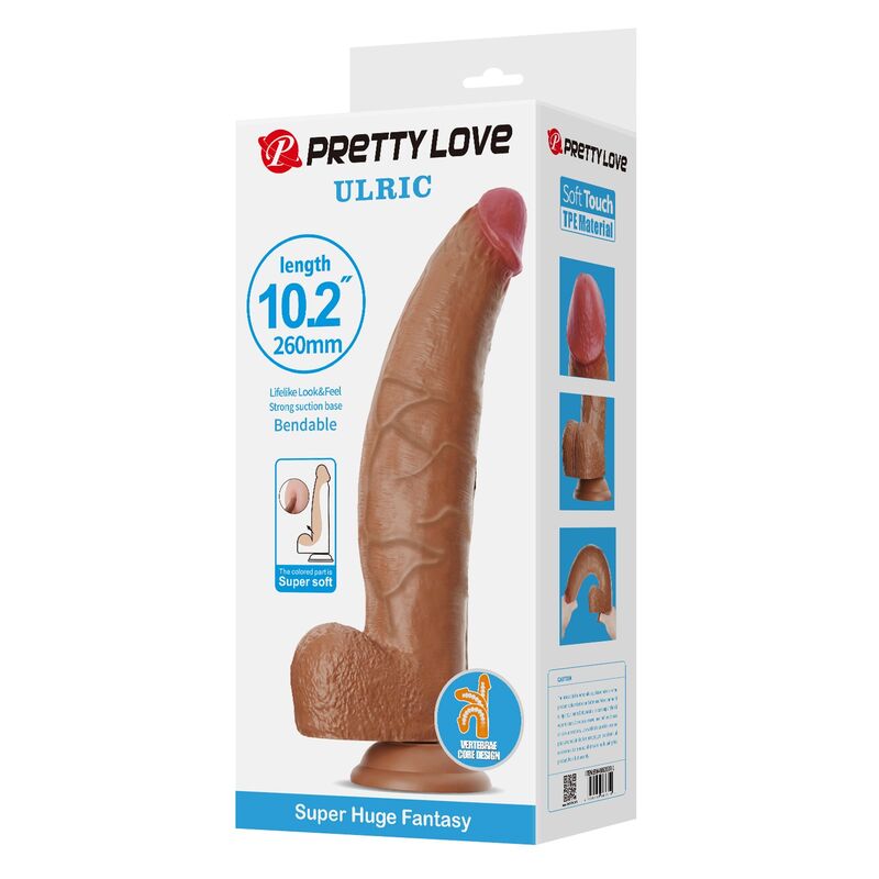 Pretty Love-Ulric Dildo Realistico Flessibile 26 cm Marrone 2 Pretty Love-Ulric Dildo Realistico Flessibile 26 cm Marrone · Dildo & Stimolatori (immagine 2)