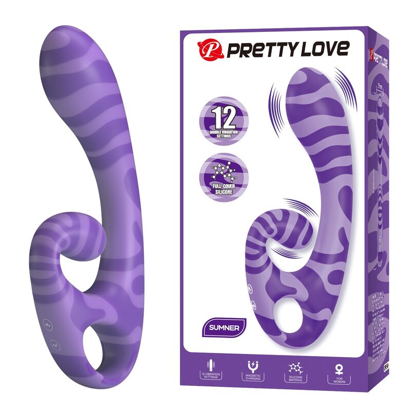 Pretty Love-Summer Vibratore Doppio con Manico 19 cm Viola