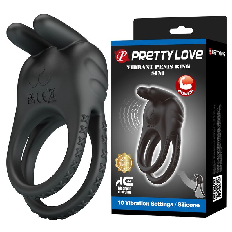 Pretty Love-Sini Anello Vibratore per Pene 10 Funzioni Nero · Anelli & Guaine per pene (imaginea 8)