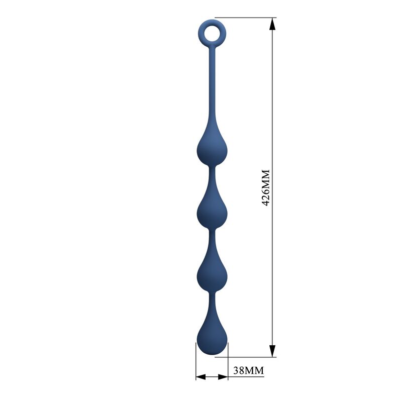 Mr Play-Palline anali Silicone Blu Dimensione L 42,6 cm · Giocattoli anali (imaginea 3)