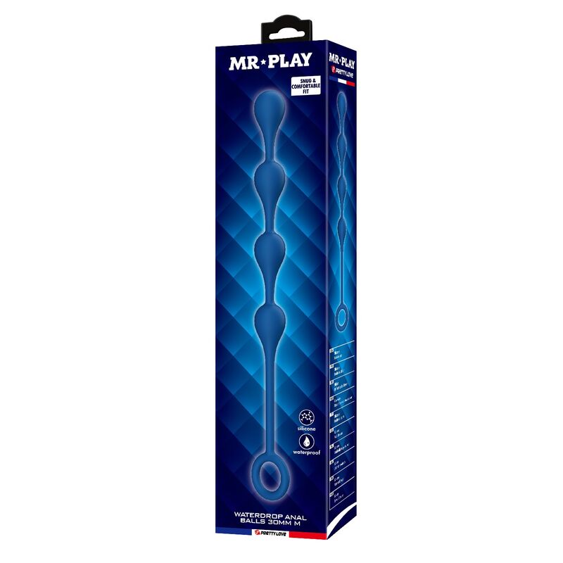Mr Play-Palline anali Silicone Blu Dimensione M 33 cm · Giocattoli anali (imaginea 3)