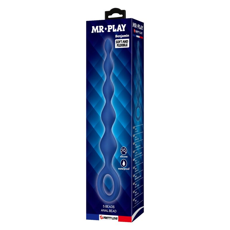 Mr Play-Palline anali con Plug anale di Silicone Blu 20,4 cm · Giocattoli anali (imaginea 4)