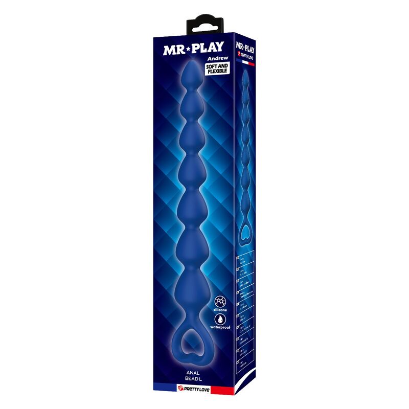 Mr Play-Palline anali con Plug anale di Silicone Blu 26,7 cm · Giocattoli anali (imaginea 5)