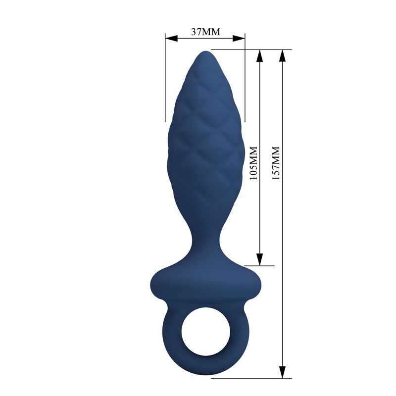 Mr Play-Plug anale Textured con Anello Blu Taglia L · Giocattoli anali (imaginea 6)