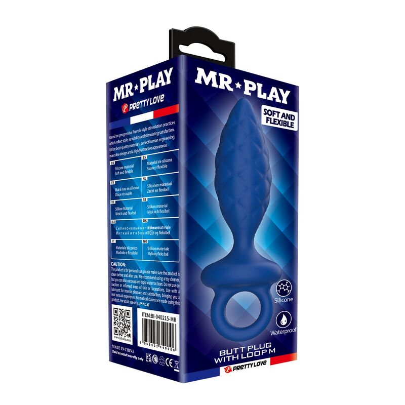Mr Play-Plug anale Textured con anello Blu Taglia M 8 Mr Play-Plug anale Textured con anello Blu Taglia M · Giocattoli anali (imaginea 8)
