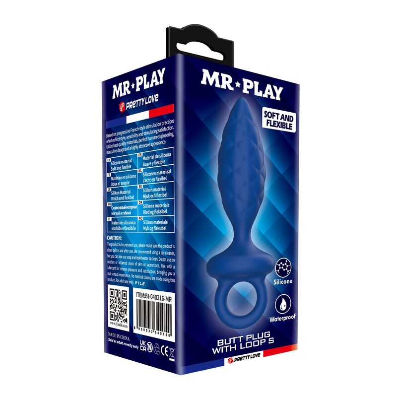 Mr Play-Plug anale Textured con Anello Blu Taglia S · Giocattoli anali (immagine 7)
