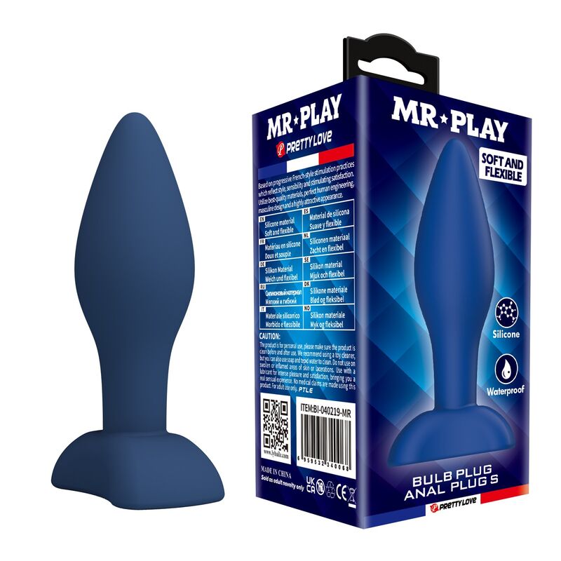 Mr Play-Plug anale Silicone conico Blu Taglia S 1 Mr Play-Plug anale Silicone conico Blu Taglia S · Giocattoli anali