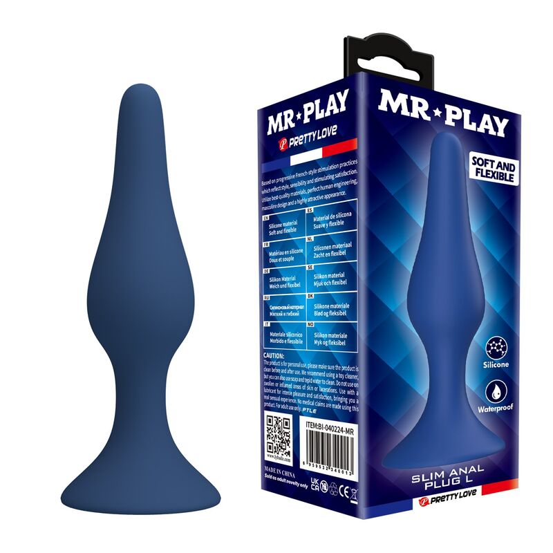 Mr Play-Plug anale Slim Silicone Blu Taglia L · Giocattoli anali