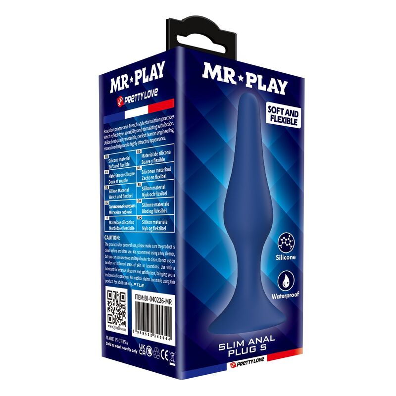 Mr Play-Plug anale Slim Silicone Blu Taglia S 7 Mr Play-Plug anale Slim Silicone Blu Taglia S · Giocattoli anali (imaginea 7)
