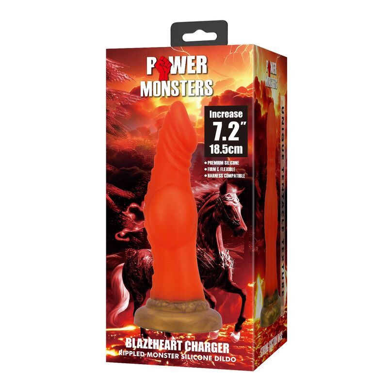 Power Monsters-Blazeheart Charger Dildo Fantasy 18,5 cm · Dildo & Stimolatori (immagine 3)