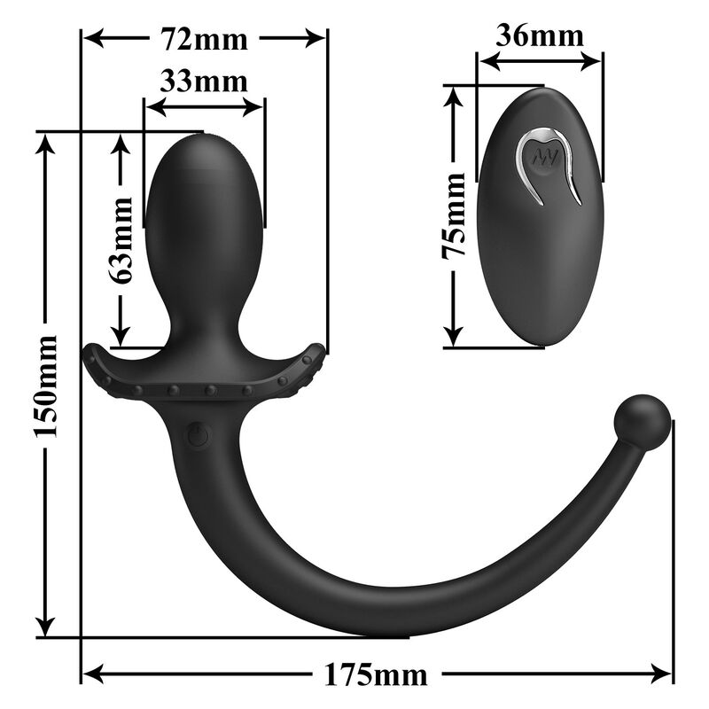 Mr Play-Vibratore anale e perineo con telecomando Nero · Giocattoli anali (immagine 6)