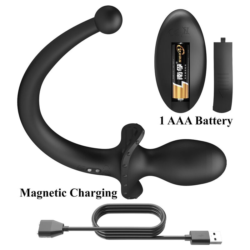 Mr Play-Vibratore anale e perineo con telecomando Nero · Giocattoli anali (immagine 3)