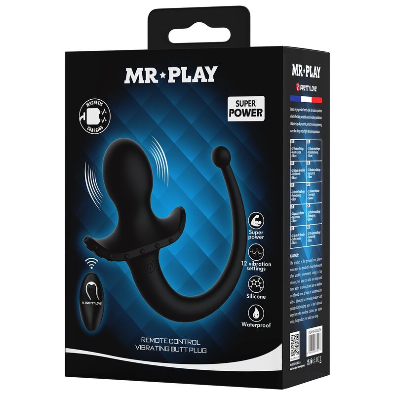 Mr Play-Vibratore anale e perineo con telecomando Nero · Giocattoli anali (immagine 4)