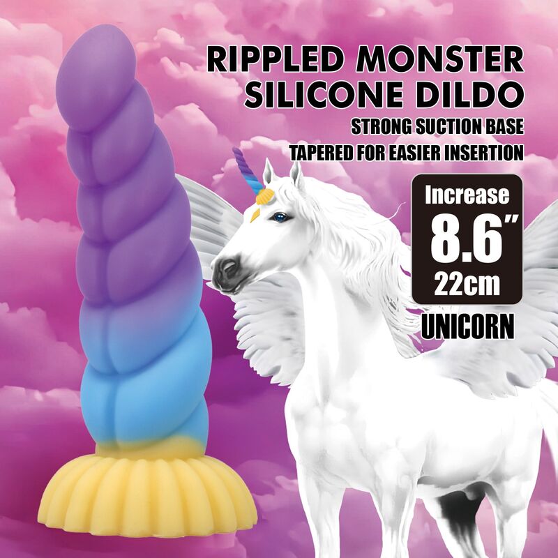 Power Monsters-Unicorno Tricolore Dildo Fantasy 22 cm · Dildo & Stimolatori (immagine 4)