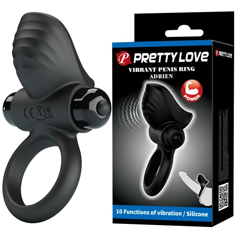 Pretty Love-Adrien Anello Vibratore 10 Funzioni Nero · Anelli & Guaine per pene (imaginea 10)