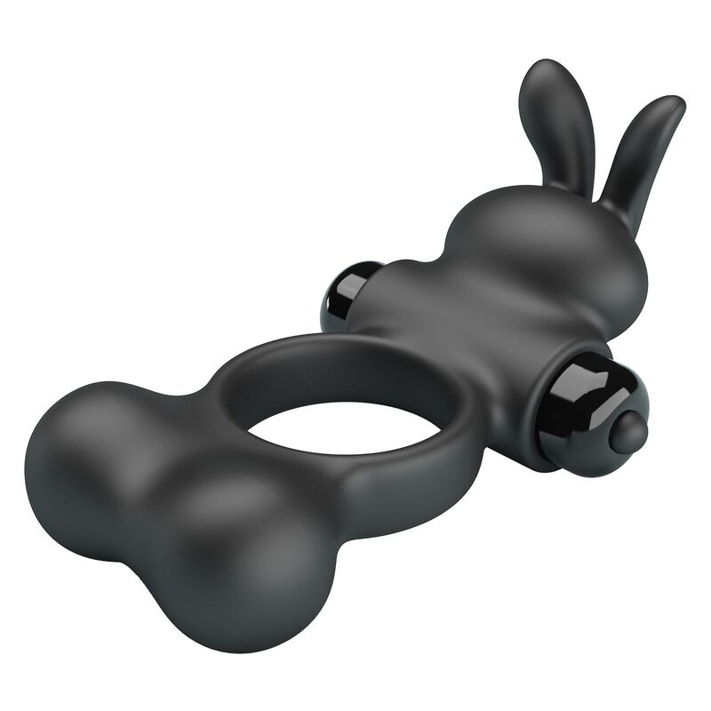 Pretty Love-Anello vibrante con stimolatore coniglio Nero · Anelli & Guaine per pene (imaginea 5)