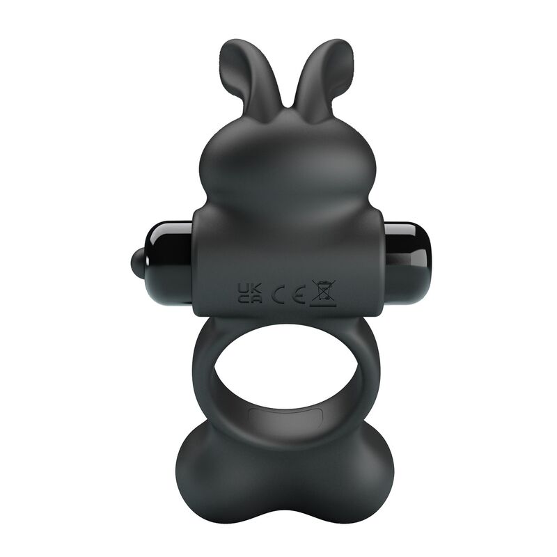 Pretty Love-Anello vibrante con stimolatore coniglio Nero · Anelli & Guaine per pene (imaginea 4)
