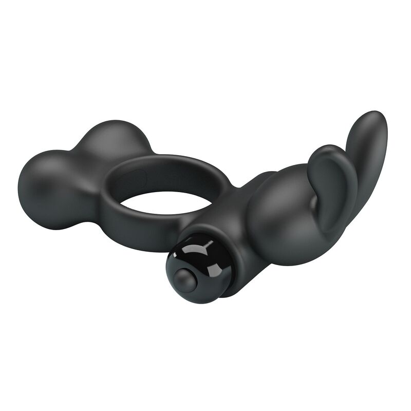 Pretty Love-Anello vibrante con stimolatore coniglio Nero · Anelli & Guaine per pene (imaginea 6)