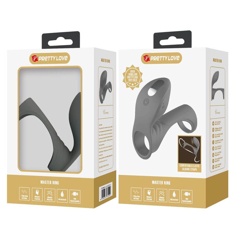 Pretty Love-Anello vibrante ricaricabile con doppio stimolo · Anelli & Guaine per pene (imaginea 9)