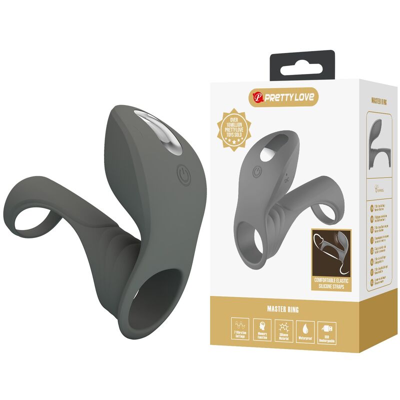 Pretty Love-Anello vibrante ricaricabile con doppio stimolo · Anelli & Guaine per pene (imaginea 10)