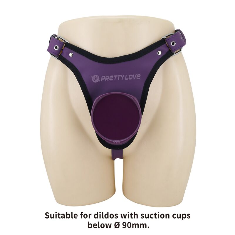 Pretty Love-Mutandine Imbracatura Strap-on Universal Viola e Nero · Strap-on & Imbracature (immagine 2)