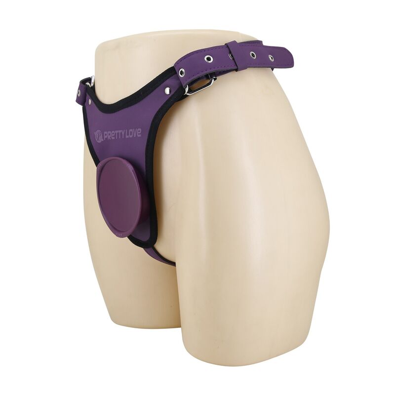 Pretty Love-Mutandine Imbracatura Strap-on Universal Viola e Nero · Strap-on & Imbracature (immagine 4)