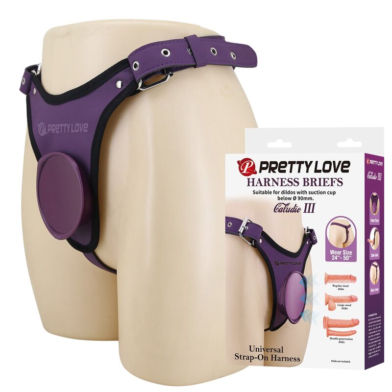 Pretty Love-Mutandine Imbracatura Strap-on Universal Viola e Nero · Strap-on & Imbracature