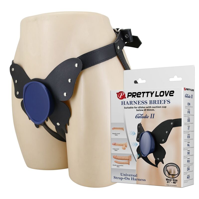 Pretty Love-Mutandine Imbracatura Strap-on Universal Nero e Blu