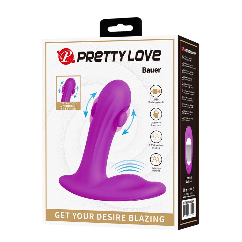 Pretty Love-Bauer Massager Prostata Ricaricabile Viola · Vibratori (immagine 6)