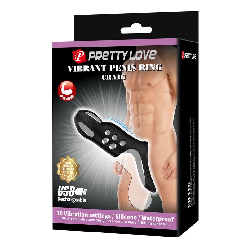 Pretty Love-Craig Anello Vibratore per Pene Nero 3 Pretty Love-Craig Anello Vibratore per Pene Nero · Anelli & Guaine per pene (imaginea 3)