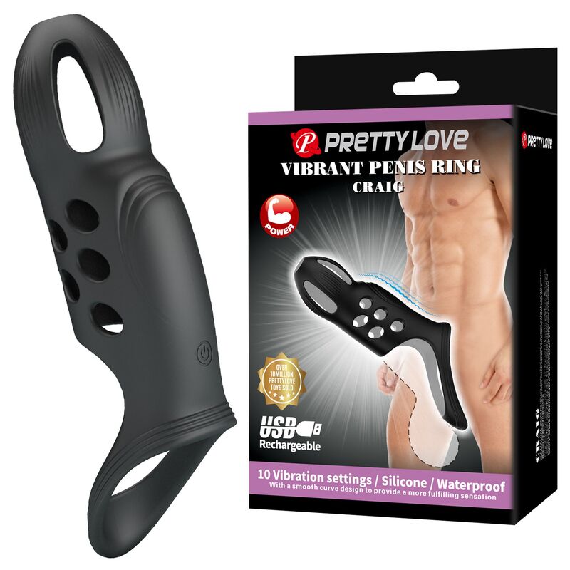 Pretty Love-Craig Anello Vibratore per Pene Nero 1 Pretty Love-Craig Anello Vibratore per Pene Nero · Anelli & Guaine per pene
