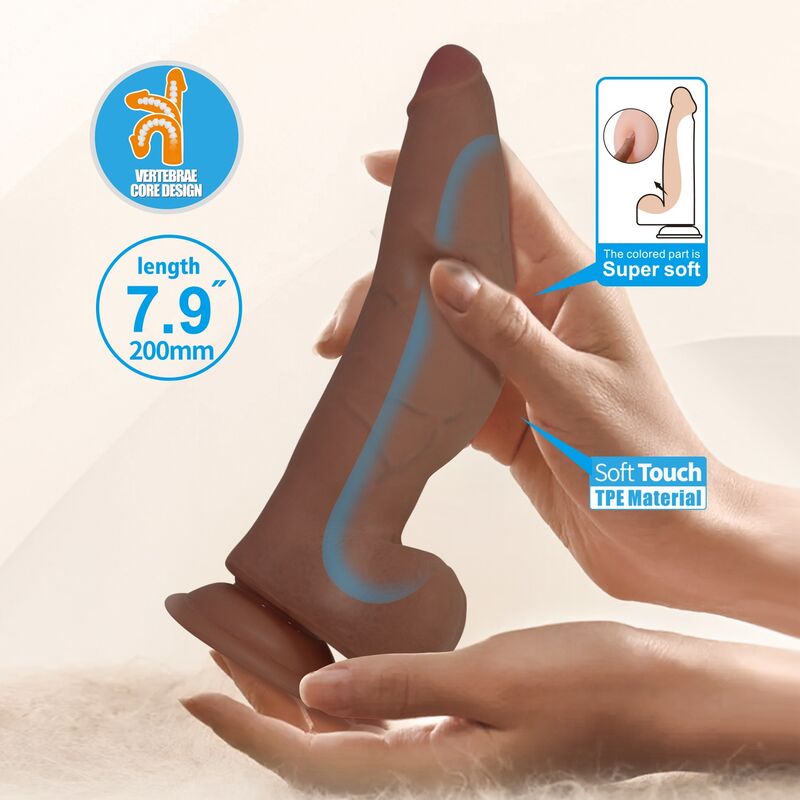 Pretty Love-Cuthbert Dildo Realista Flessibile 20 cm Marrone 8 Pretty Love-Cuthbert Dildo Realista Flessibile 20 cm Marrone · Dildo & Stimolatori (imaginea 8)