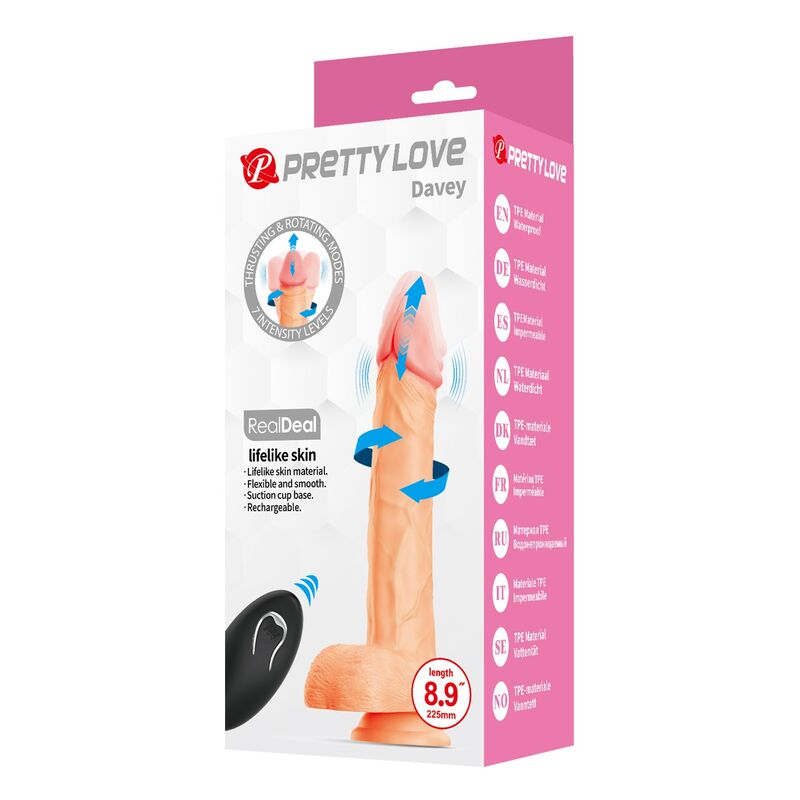 Pretty Love-Davey Dildo Vibratore con Telecomando 22,5 cm 2 Pretty Love-Davey Dildo Vibratore con Telecomando 22,5 cm · Masturbatori (imaginea 2)