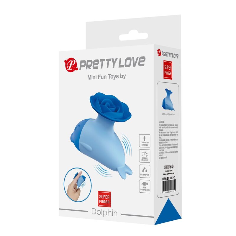 Pretty Love-Dolphin Mini Vibratore Ricaricabile Blu · Vibratori (immagine 3)